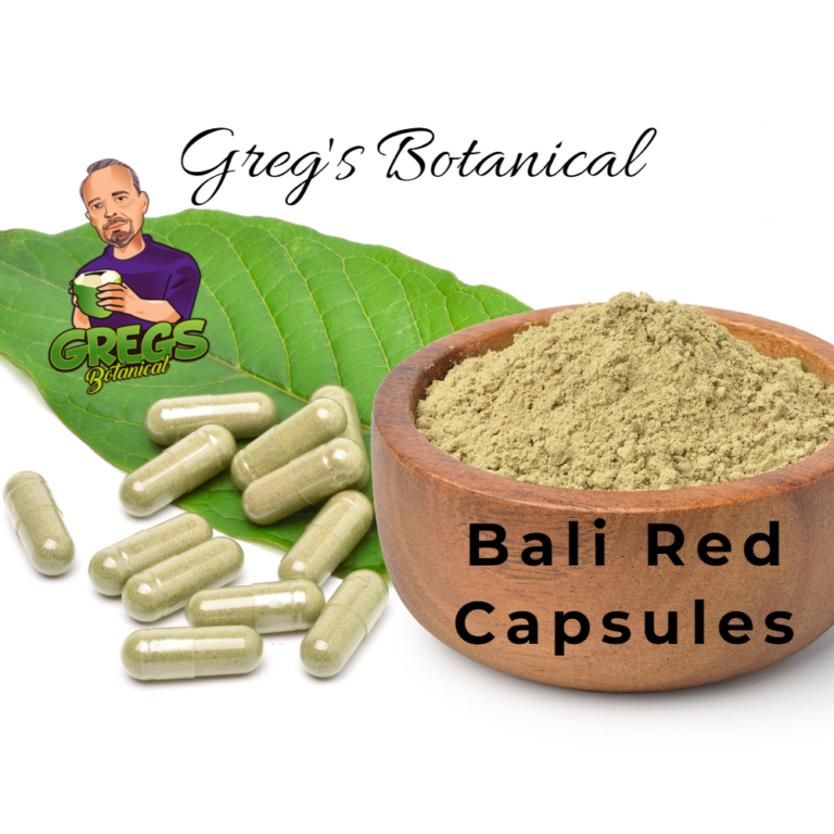 Red Bali Kratom Capsules | Lab-Tested | Greg’s Botanical